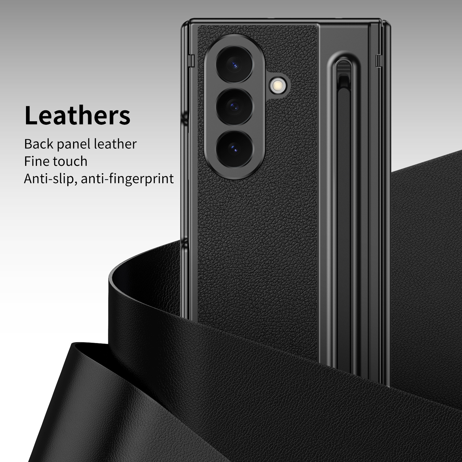 Compatible with Samsung Z TriFold phone case, dual-axis hinge, spring-loaded pen slot, tri-fold shockproof protective case.