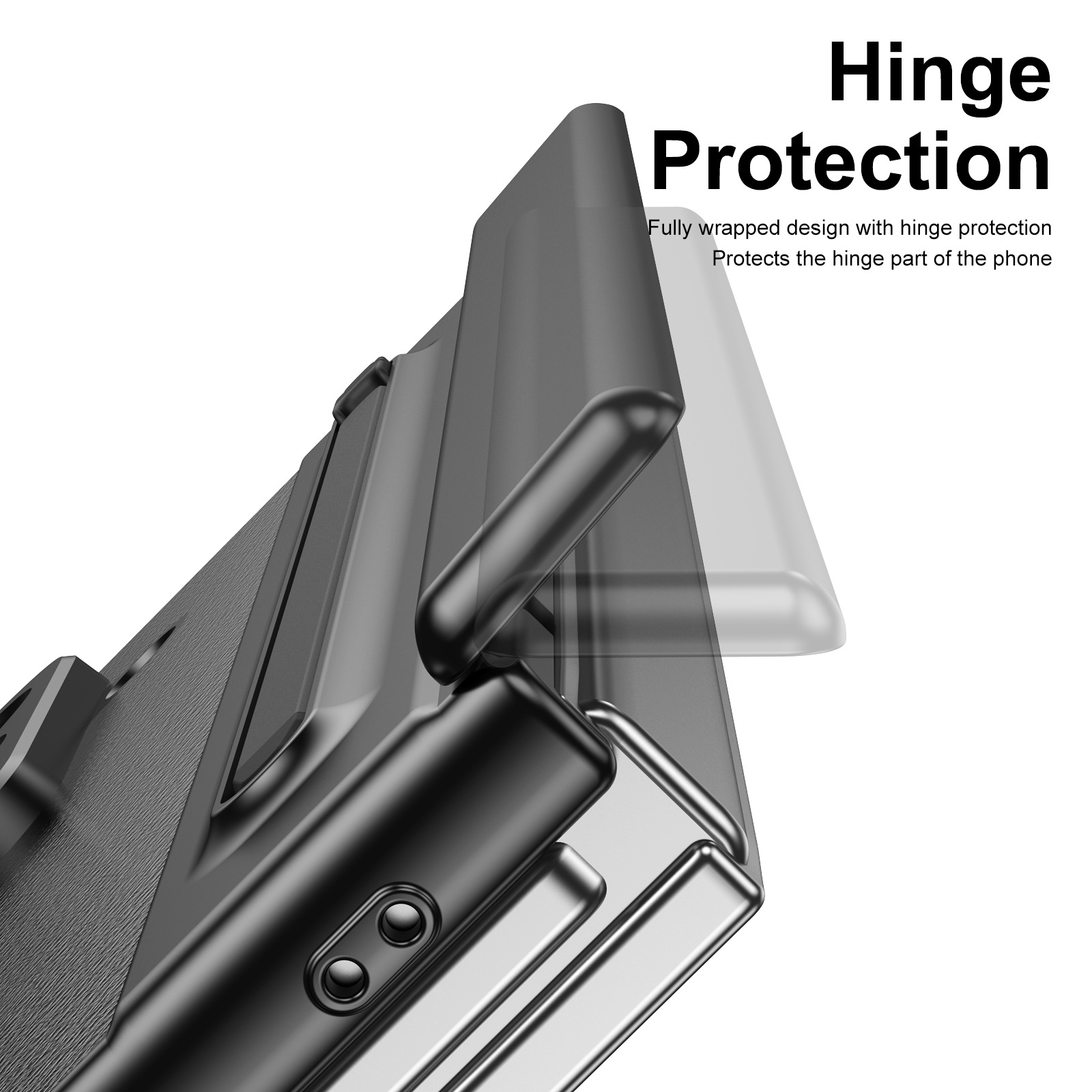 Compatible with Samsung Z TriFold phone case, dual-axis hinge, spring-loaded pen slot, tri-fold shockproof protective case.