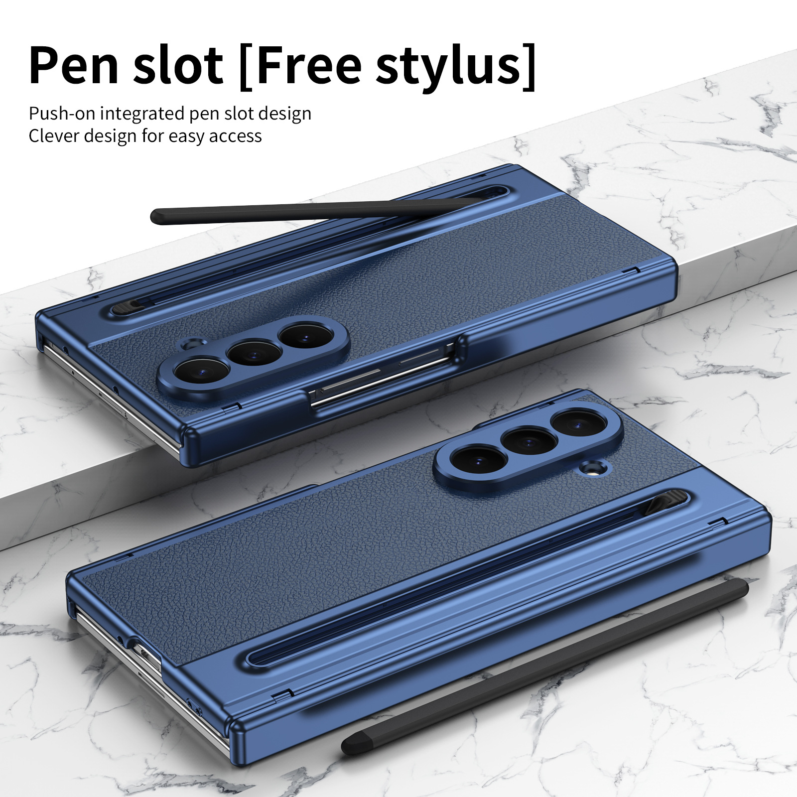 Compatible with Samsung Z TriFold phone case, dual-axis hinge, spring-loaded pen slot, tri-fold shockproof protective case.