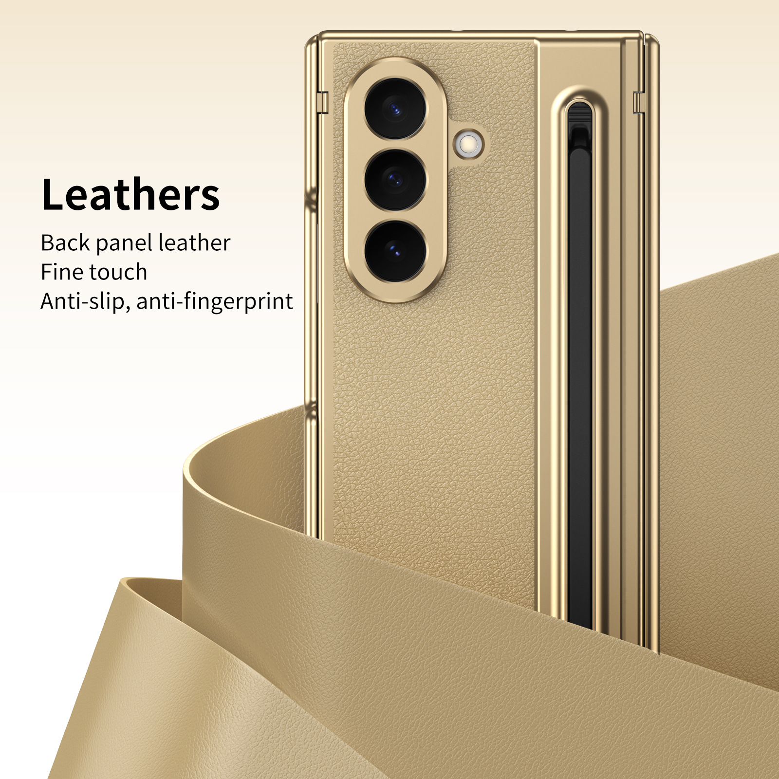 Compatible with Samsung Z TriFold phone case, dual-axis hinge, spring-loaded pen slot, tri-fold shockproof protective case.