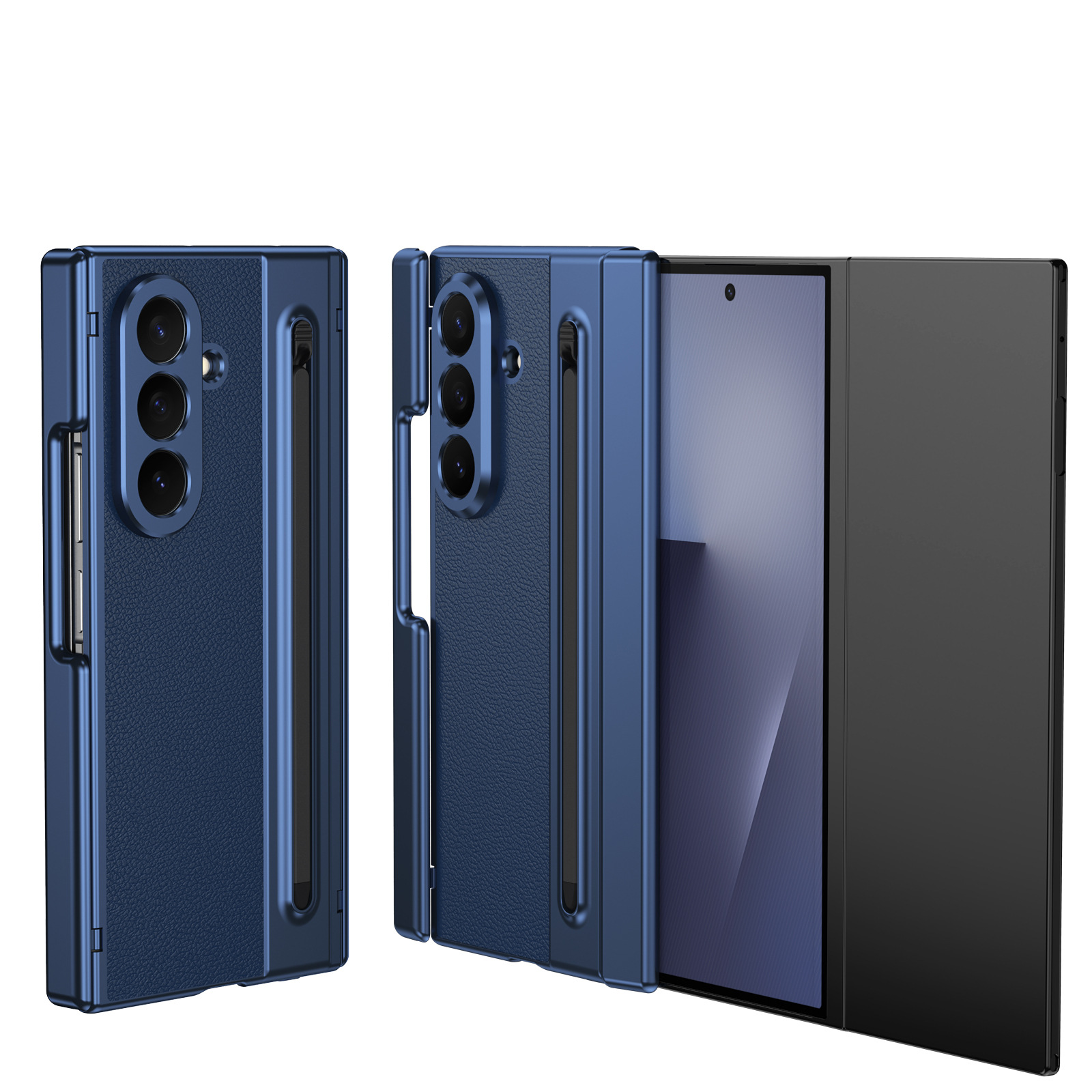 Compatible with Samsung Z TriFold phone case, dual-axis hinge, spring-loaded pen slot, tri-fold shockproof protective case.