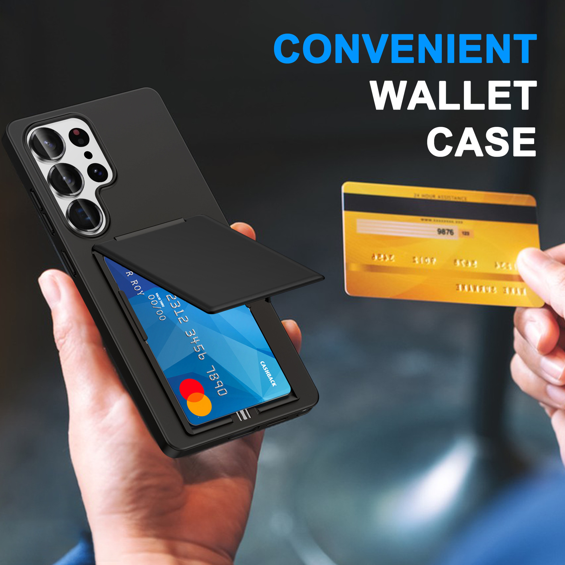 Compatible with Samsung S26 Ultra phone case, S25E card holder, S24P business card slot, and S23U drop-proof protective case.