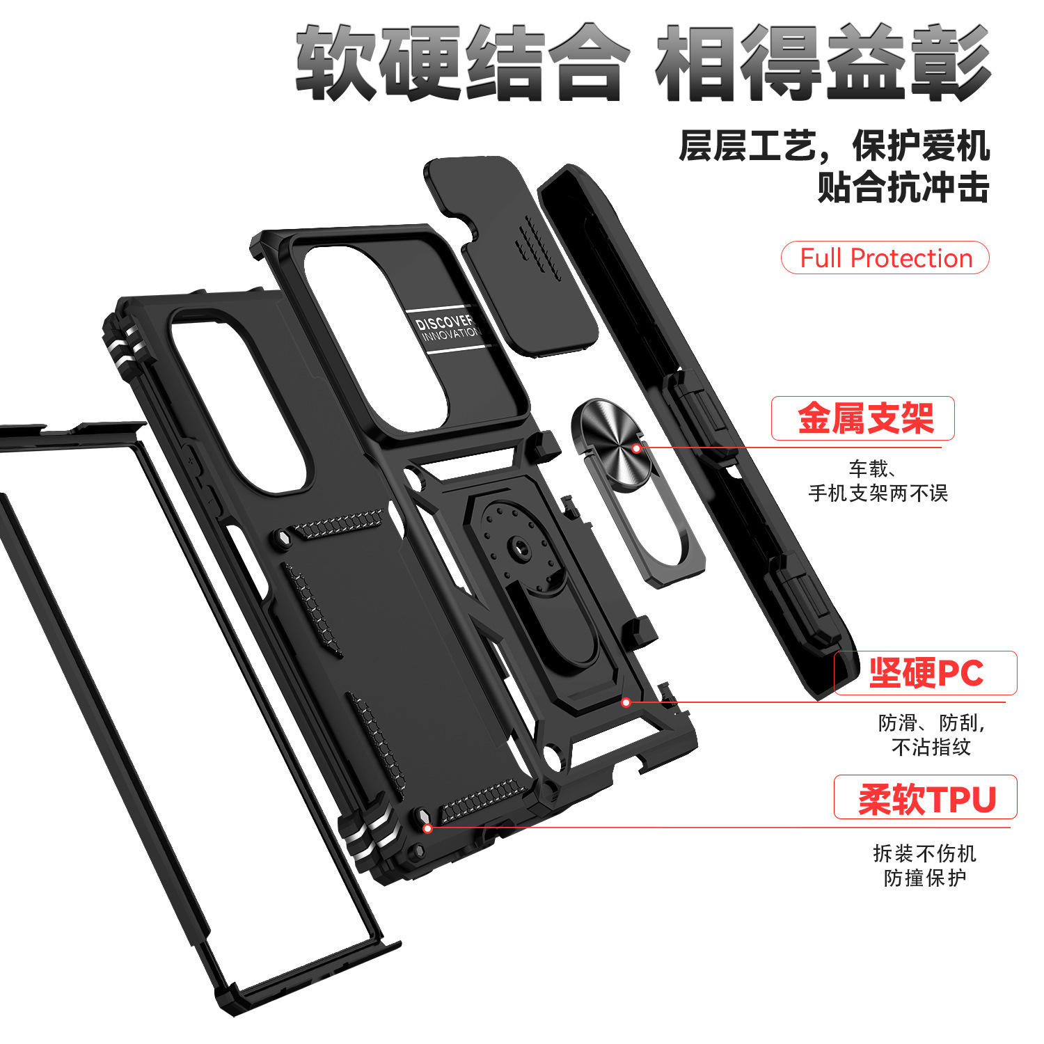 Compatible with Samsung Flip7/6/5 phone cases, car magnetic rotating ring holders, and Flip4 drop-proof protective cases.