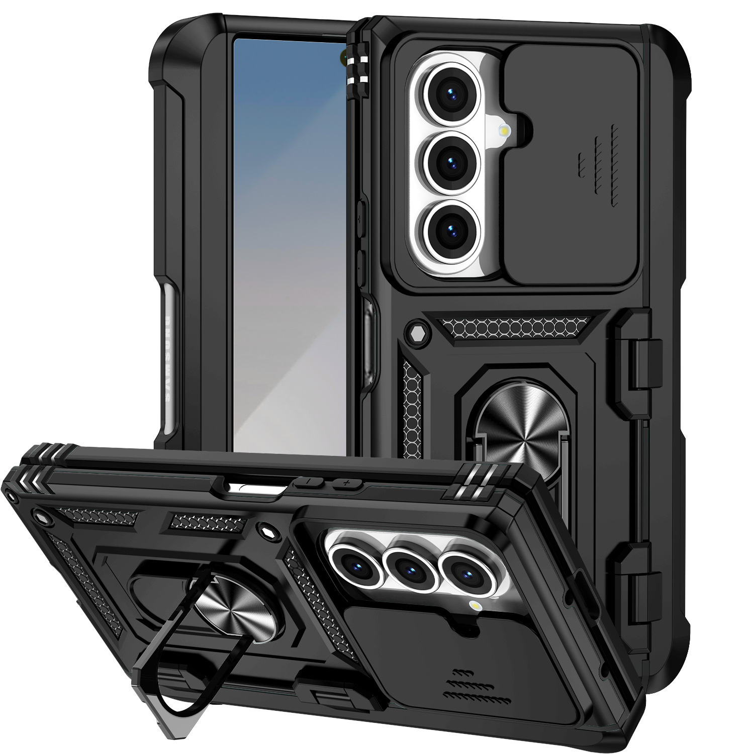 Compatible with Samsung Flip7/6/5 phone cases, car magnetic rotating ring holders, and Flip4 drop-proof protective cases.