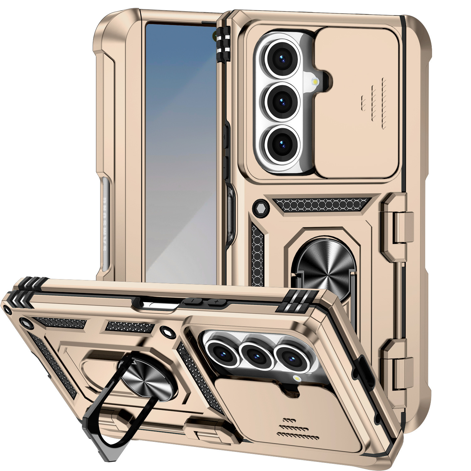 Compatible with Samsung Flip7/6/5 phone cases, car magnetic rotating ring holders, and Flip4 drop-proof protective cases.