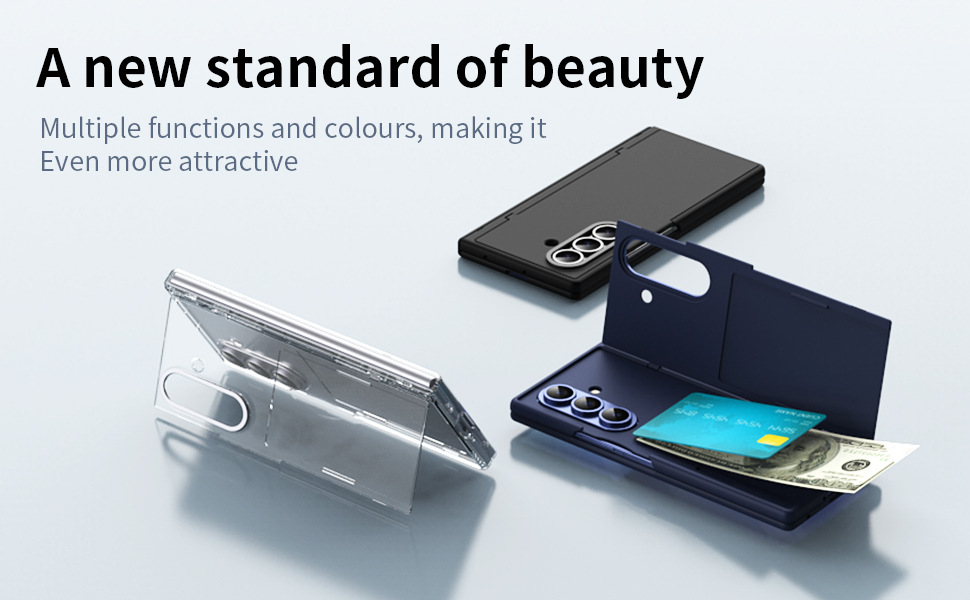 TriFold flip case for Samsung Z Fold8/7, SIM card holder, full-coverage folding protective case.