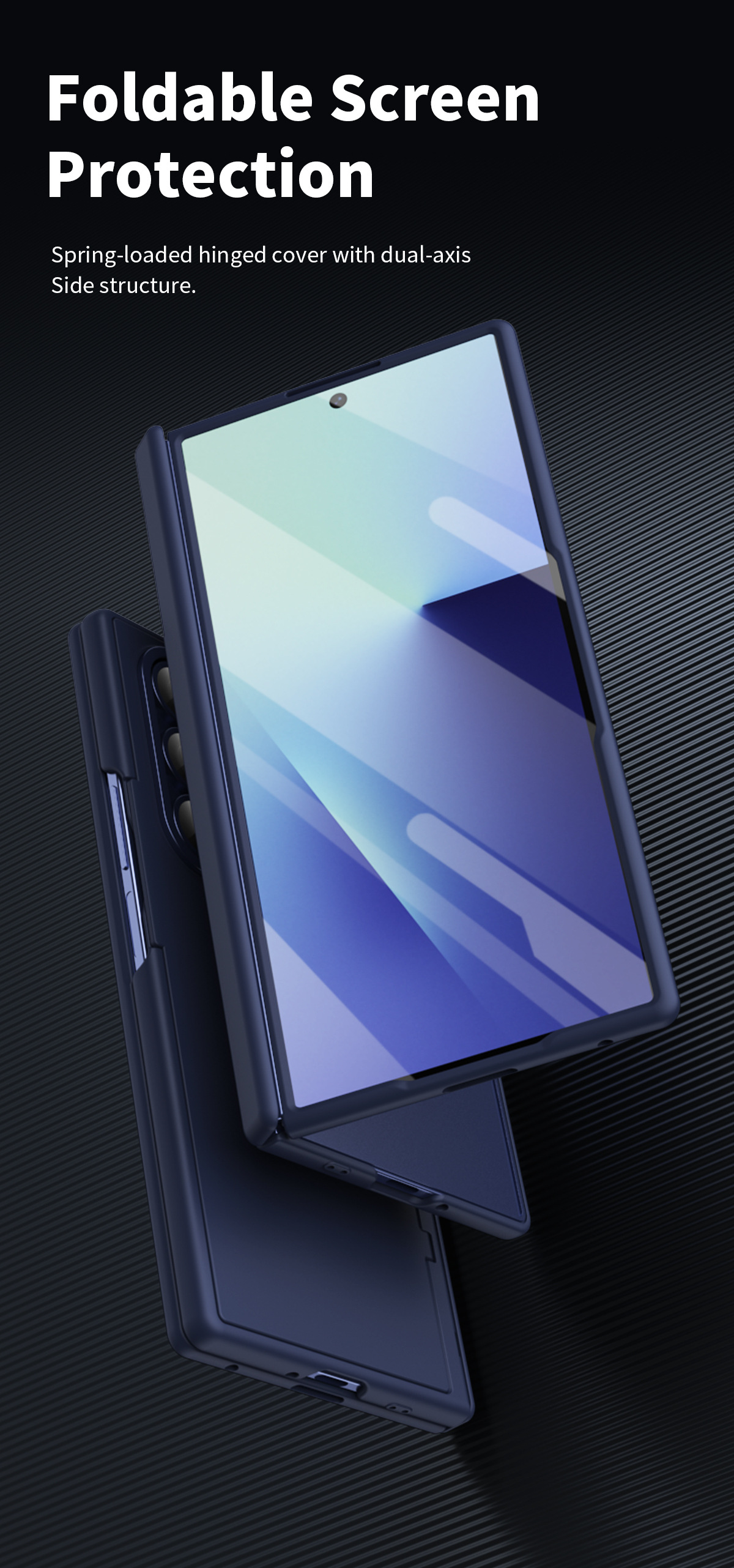 TriFold flip case for Samsung Z Fold8/7, SIM card holder, full-coverage folding protective case.