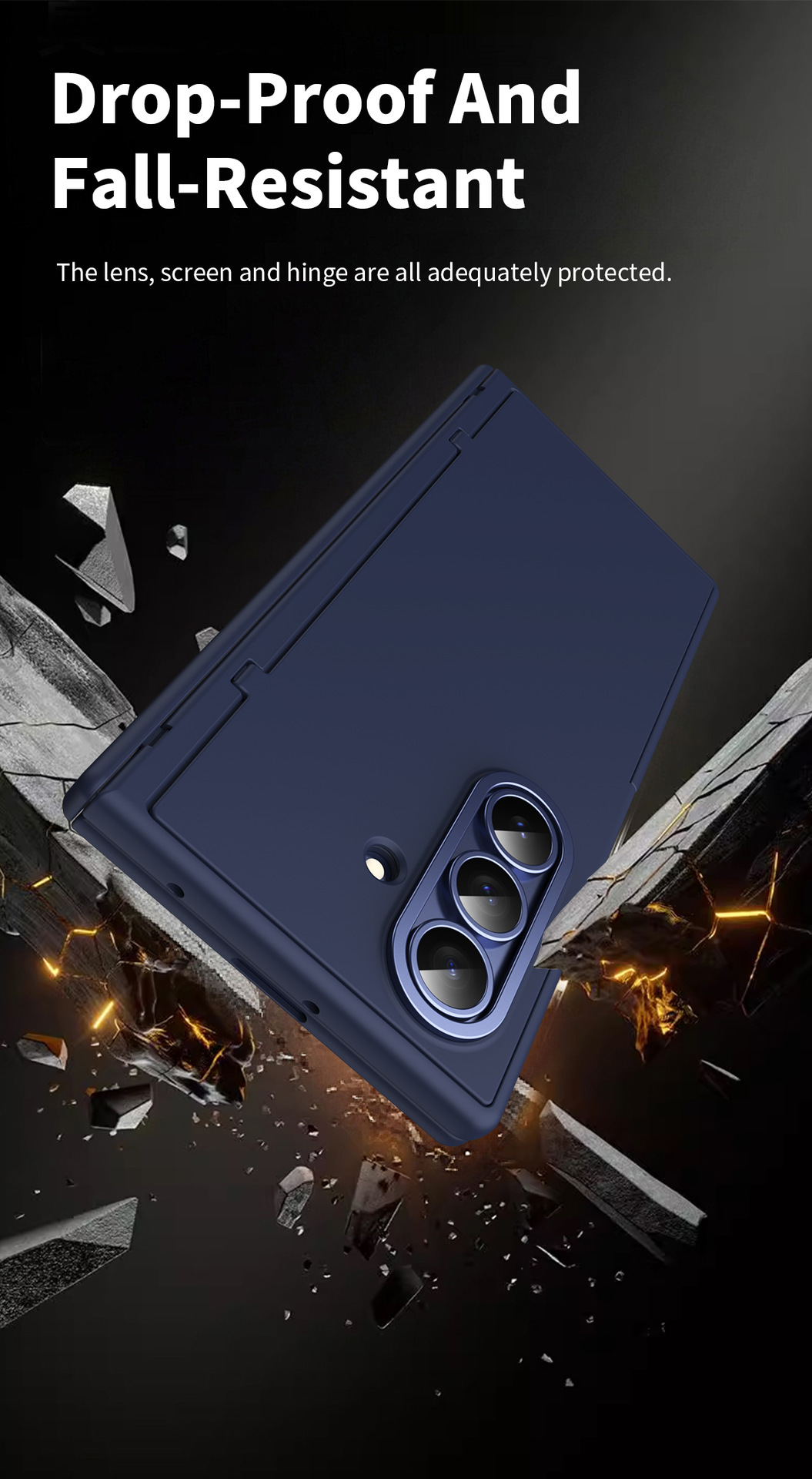 TriFold flip case for Samsung Z Fold8/7, SIM card holder, full-coverage folding protective case.