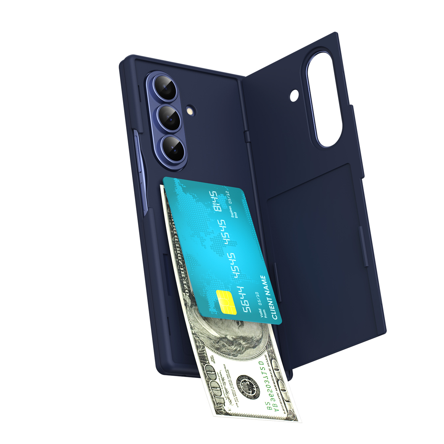 TriFold flip case for Samsung Z Fold8/7, SIM card holder, full-coverage folding protective case.