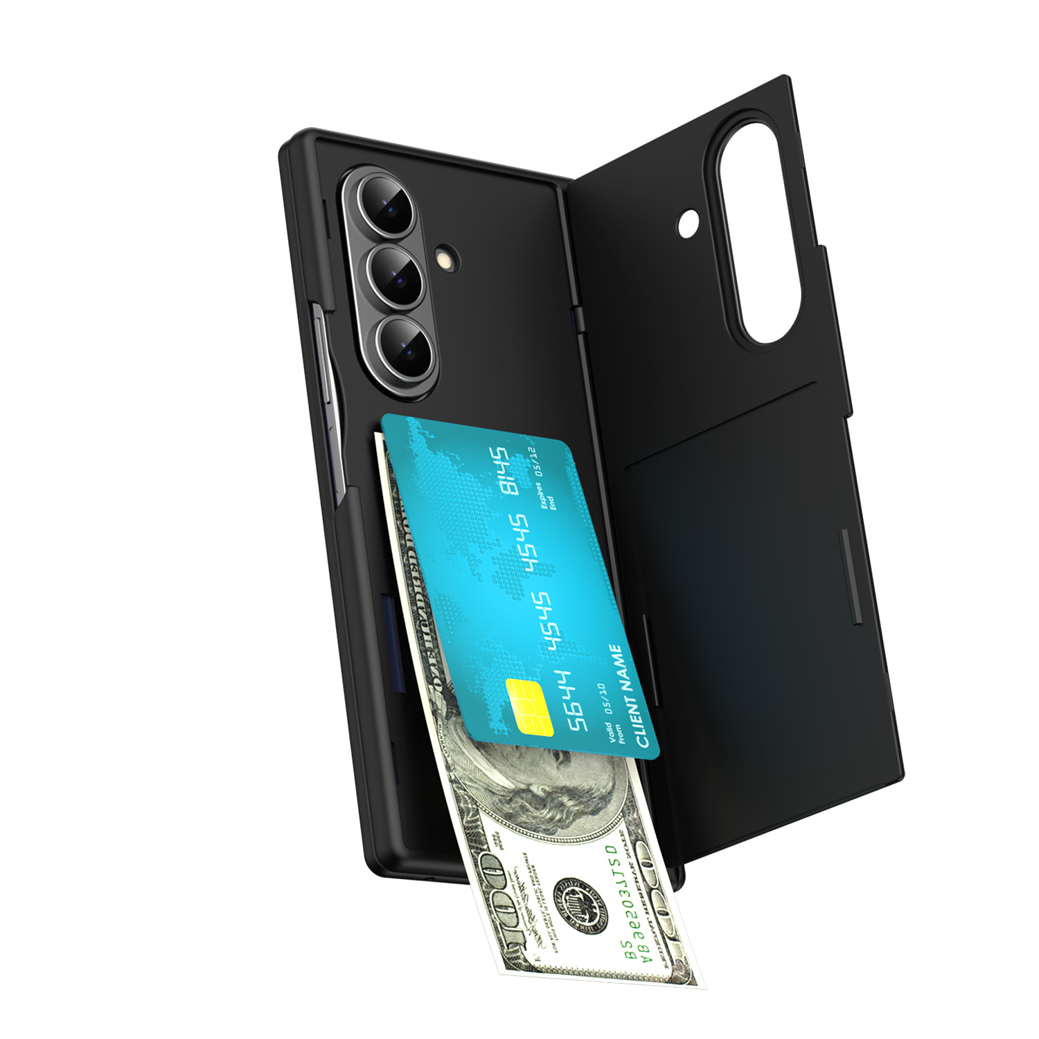 TriFold flip case for Samsung Z Fold8/7, SIM card holder, full-coverage folding protective case.