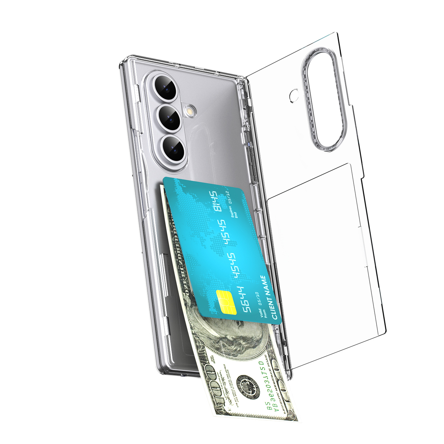 TriFold flip case for Samsung Z Fold8/7, SIM card holder, full-coverage folding protective case.