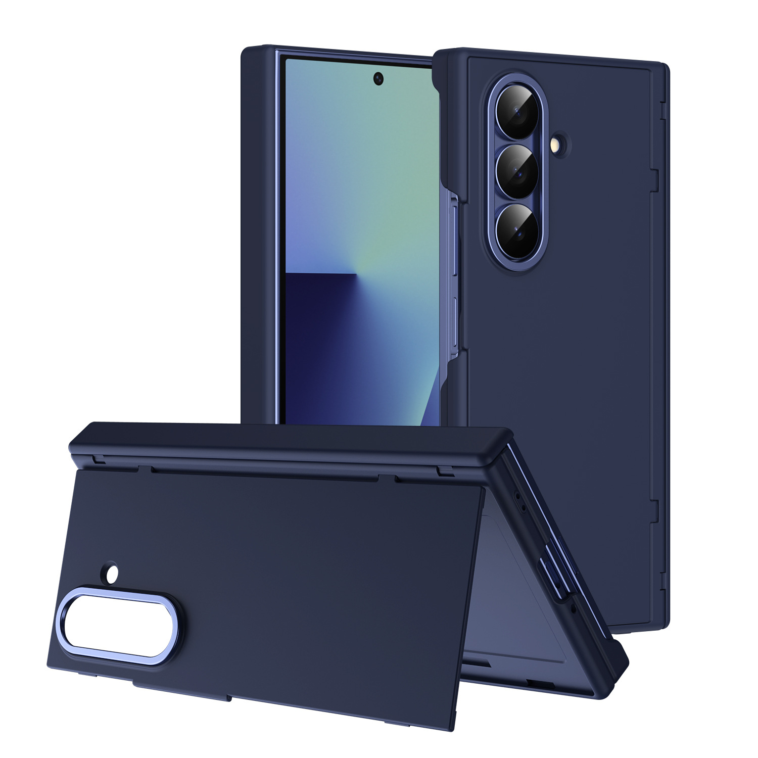 TriFold flip case for Samsung Z Fold8/7, SIM card holder, full-coverage folding protective case.