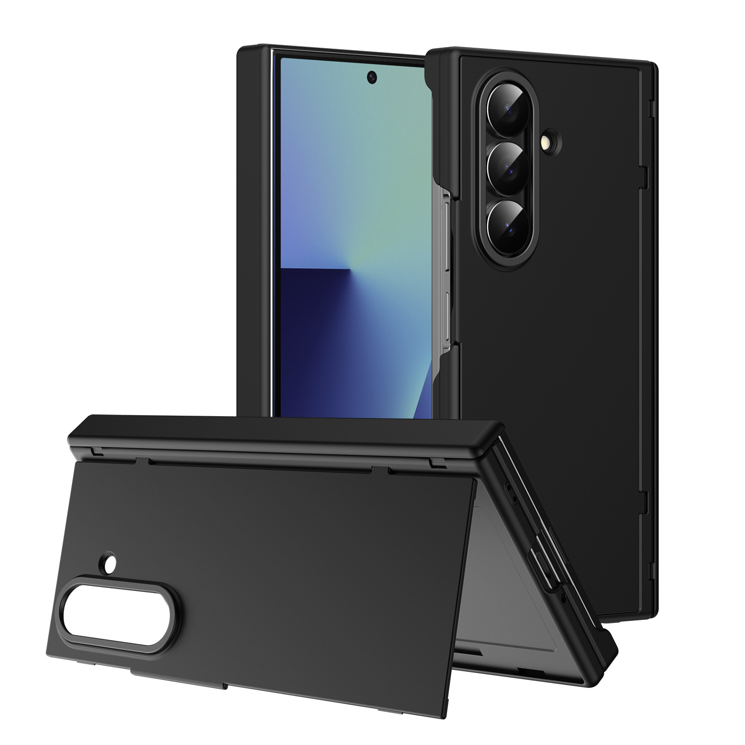 TriFold flip case for Samsung Z Fold8/7, SIM card holder, full-coverage folding protective case.