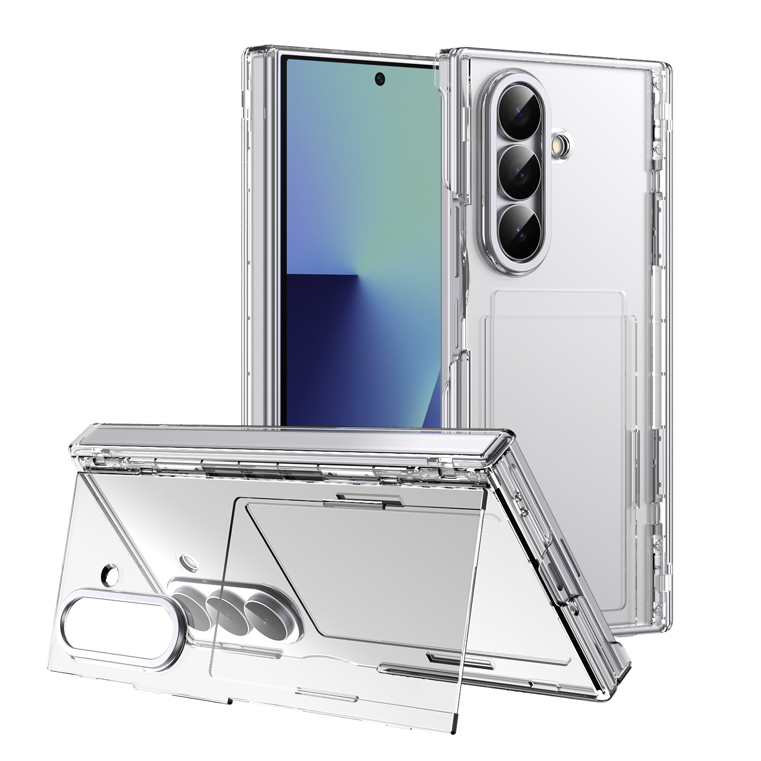 TriFold flip case for Samsung Z Fold8/7, SIM card holder, full-coverage folding protective case.