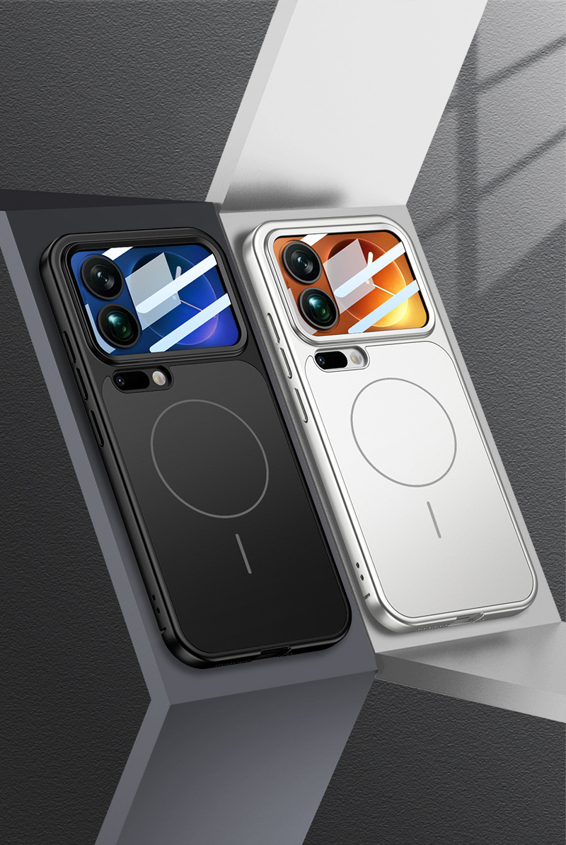 Compatible with Xiaomi 17 Pro Max phone case, 17 Pro large-view lens case, wireless charging, magnetic, full coverage, drop protection