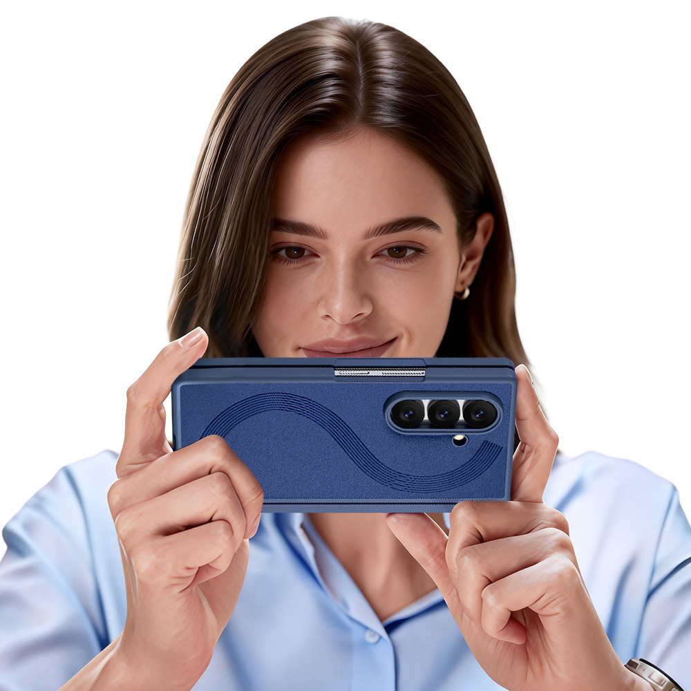 Compatible with Samsung Z Fold7/6 phone case, magnetic hinge, pen slot, includes pen, privacy screen protector, full-coverage protective case, cross-border e-commerce.