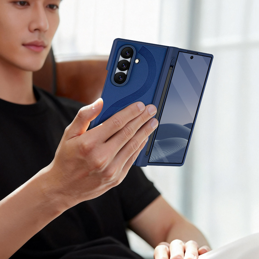 Compatible with Samsung Z Fold7/6 phone case, magnetic hinge, pen slot, includes pen, privacy screen protector, full-coverage protective case, cross-border e-commerce.