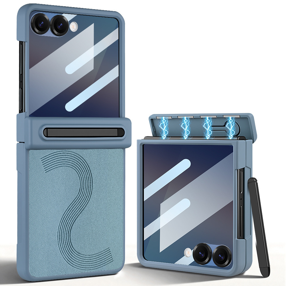 Compatible with Samsung Z Fold7/6 phone case, magnetic hinge, pen slot, includes pen, privacy screen protector, full-coverage protective case, cross-border e-commerce.
