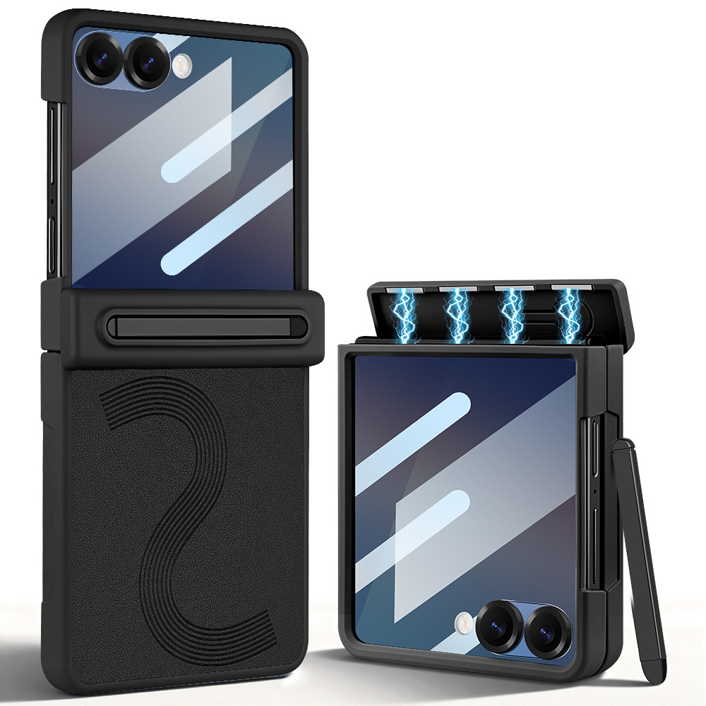 Compatible with Samsung Z Fold7/6 phone case, magnetic hinge, pen slot, includes pen, privacy screen protector, full-coverage protective case, cross-border e-commerce.