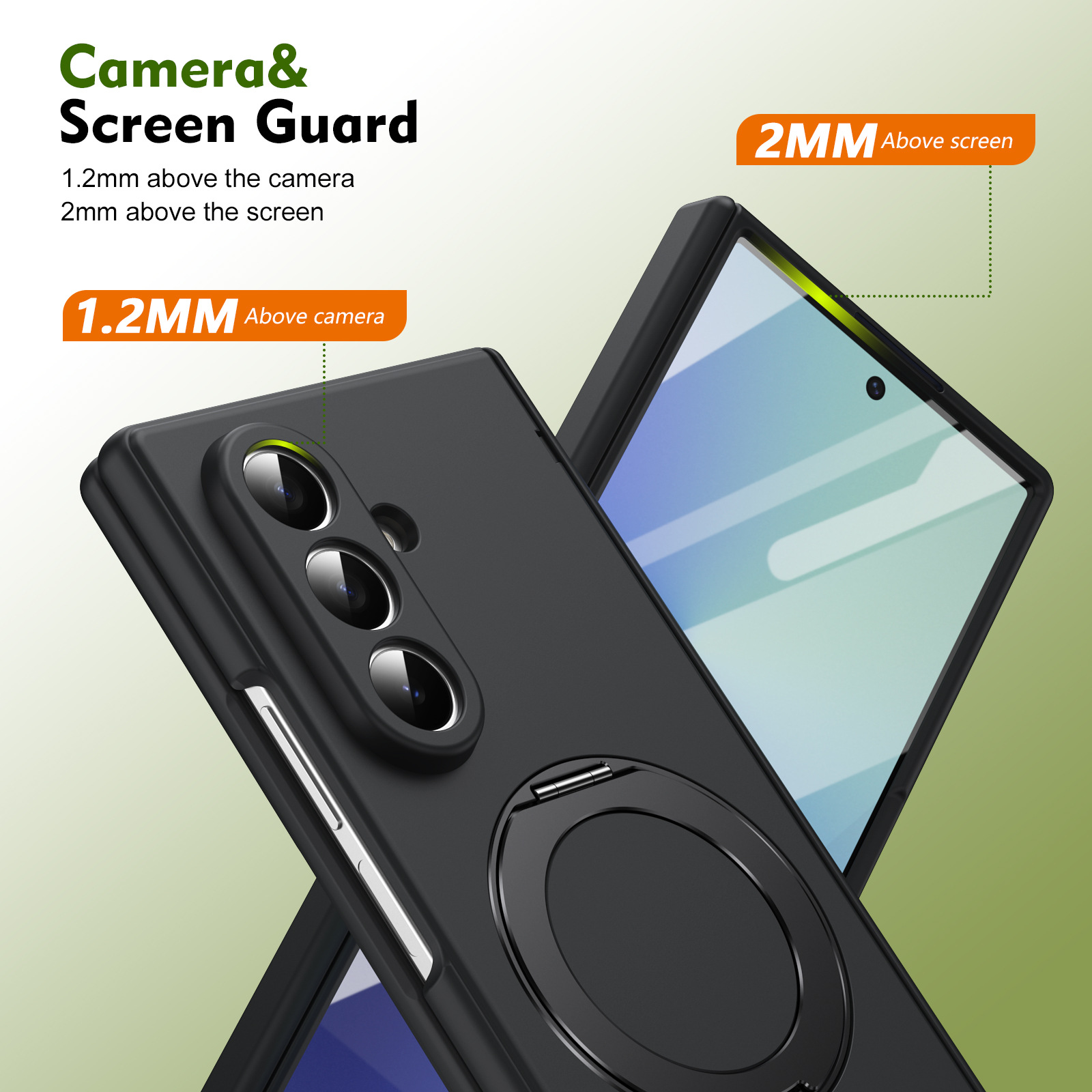 Compatible with Samsung Fold8/7 phone case, 6/5 wireless charging, magnetic swiveling stand, case film, hinge, full-coverage protective case.