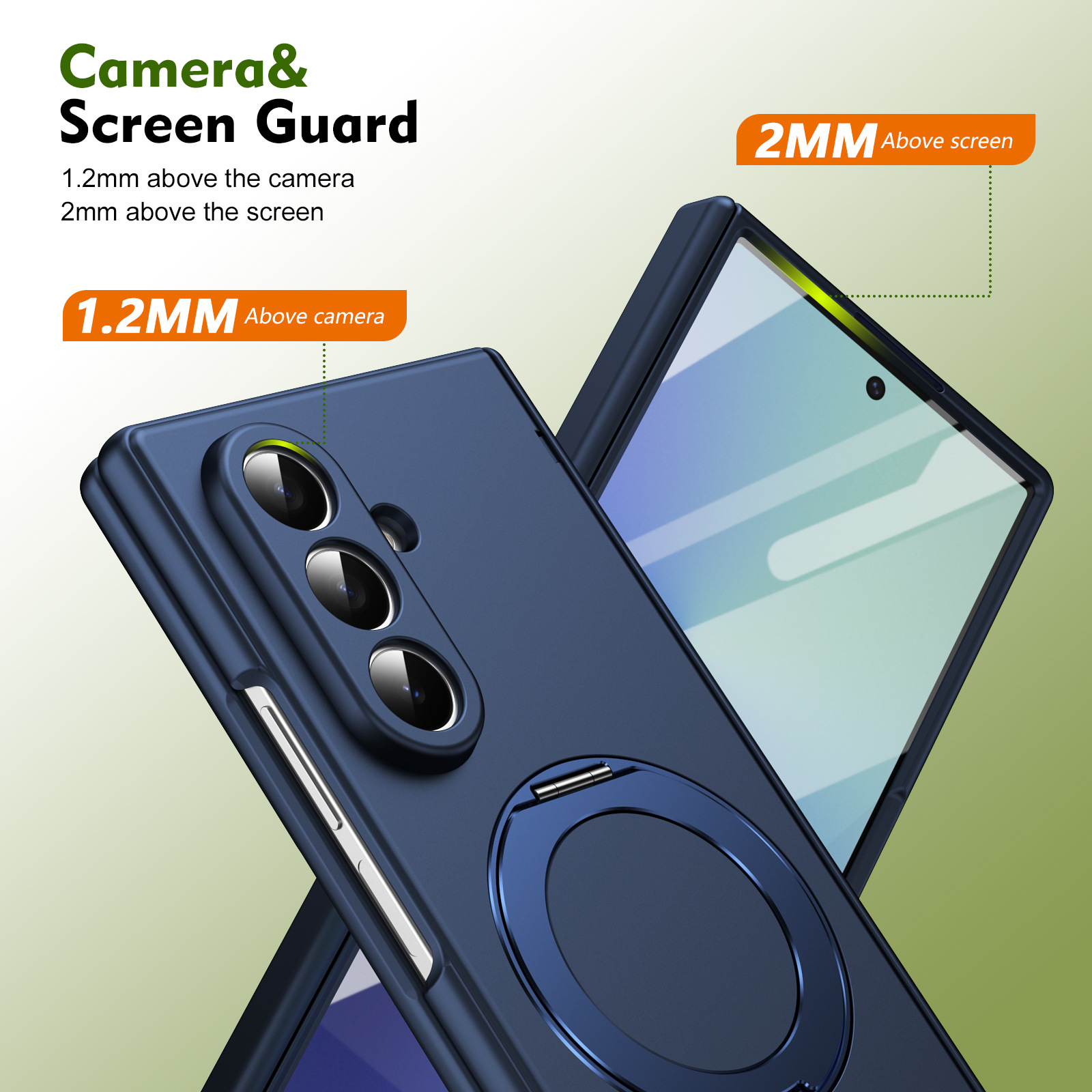 Compatible with Samsung Fold8/7 phone case, 6/5 wireless charging, magnetic swiveling stand, case film, hinge, full-coverage protective case.