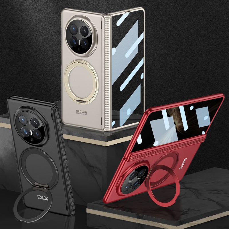 Compatible with Honor Magic V6 phone case, magnetic rotating ring holder, hinge, full-coverage film, ultra-thin protective case