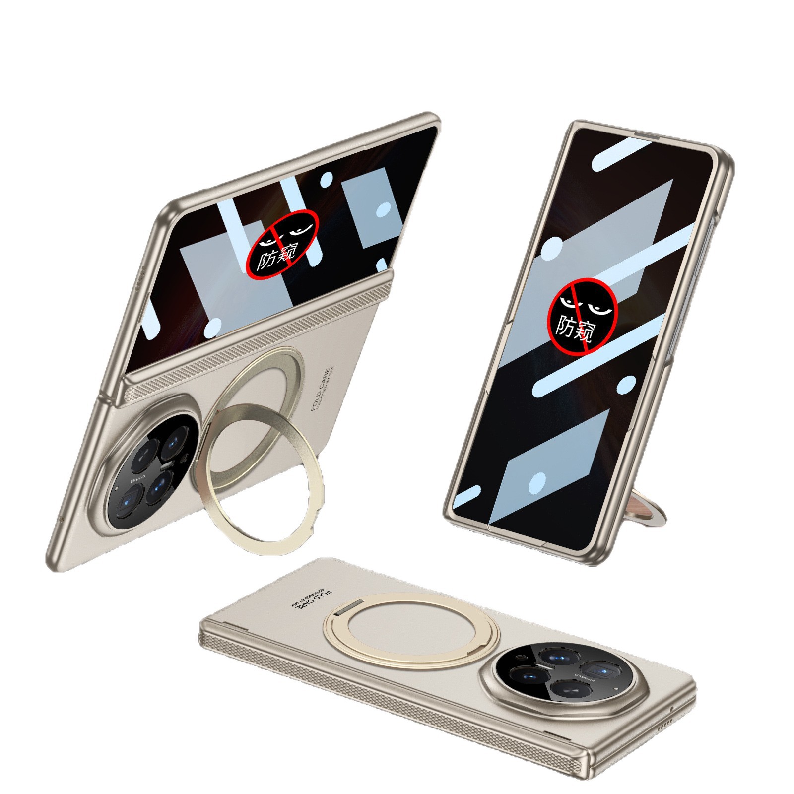 Compatible with Honor Magic V6 phone case, magnetic rotating ring holder, hinge, full-coverage film, ultra-thin protective case