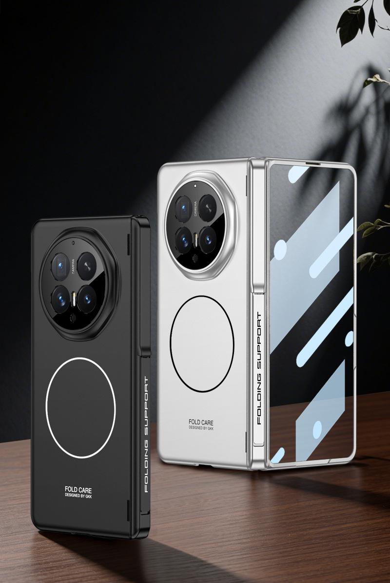 Compatible with Honor Magic V6 phone case, wireless charging, magnetic hinge, side stand, privacy case, full-coverage protective case.