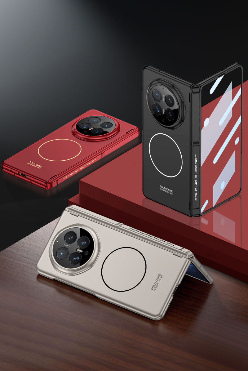 Compatible with Honor Magic V6 phone case, wireless charging, magnetic hinge, side stand, privacy case, full-coverage protective case.