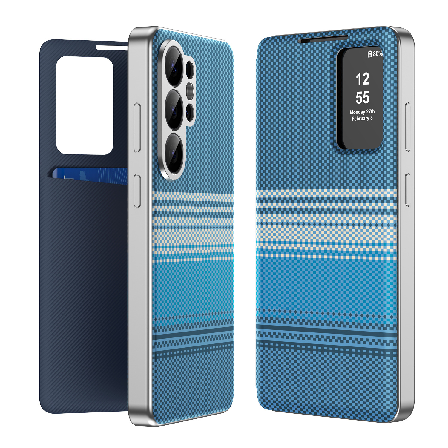 Compatible with Samsung S26 Ultra phone case A57, Smart Window S25P, SIM card slot S24U, vegan leather flip case A36