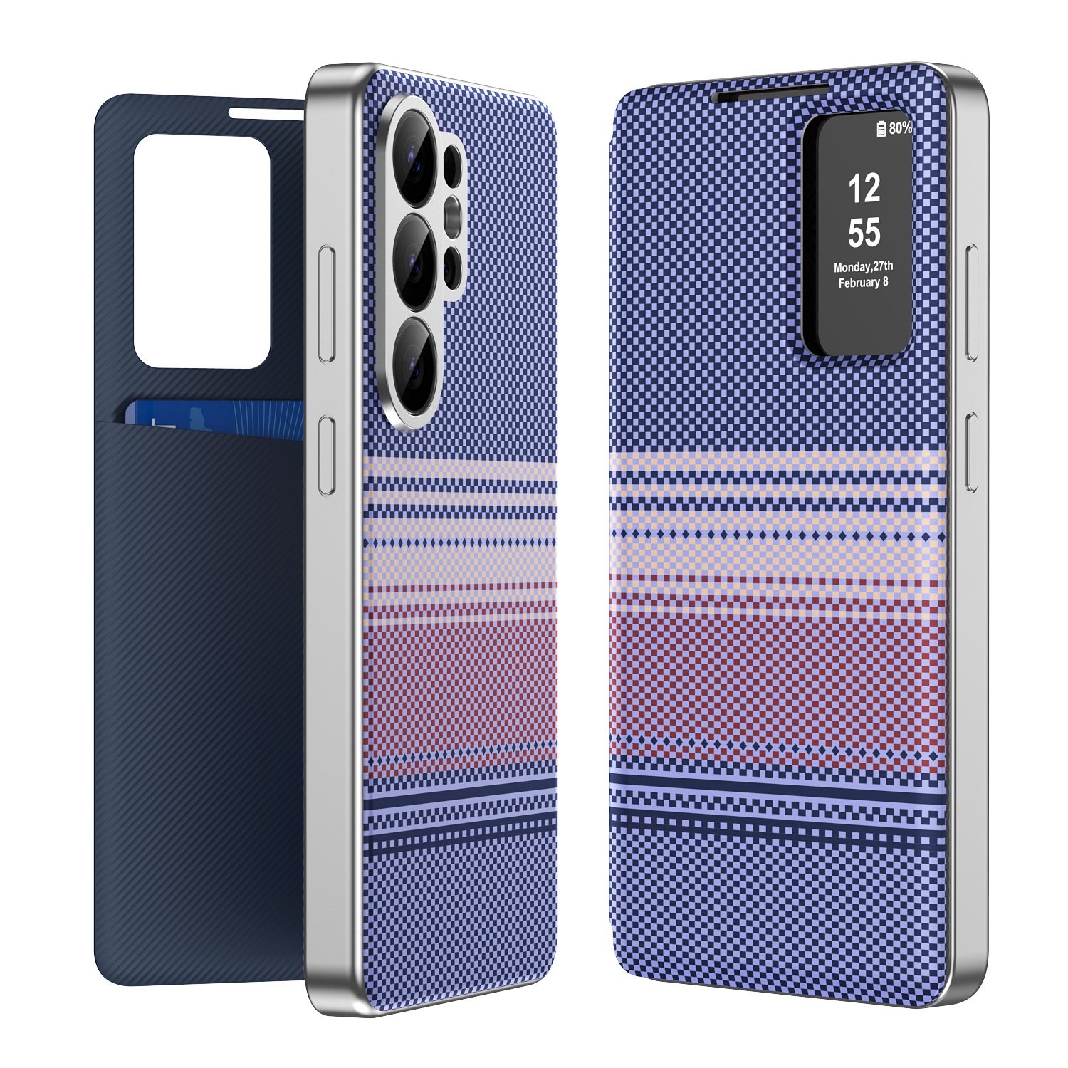 Compatible with Samsung S26 Ultra phone case A57, Smart Window S25P, SIM card slot S24U, vegan leather flip case A36