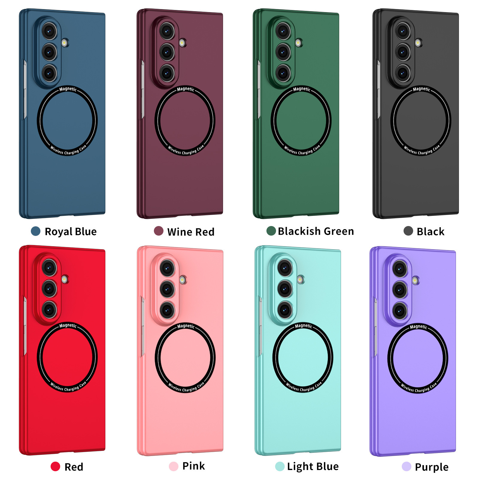 Compatible with Samsung Z Fold8/7/6 phone cases, wireless charging, magnetic traction, Flip7/6/5 foldable screen ultra-thin skin-feel case