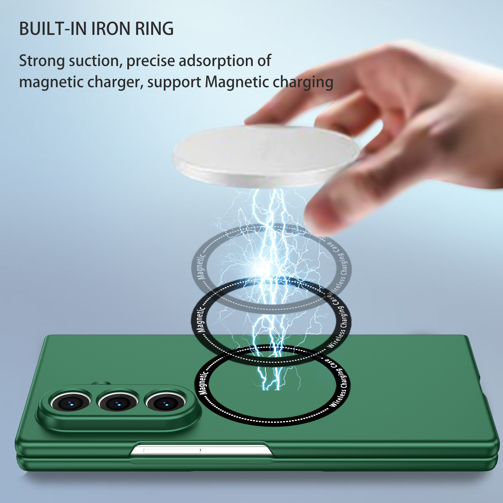Compatible with Samsung Z Fold8/7/6 phone cases, wireless charging, magnetic traction, Flip7/6/5 foldable screen ultra-thin skin-feel case