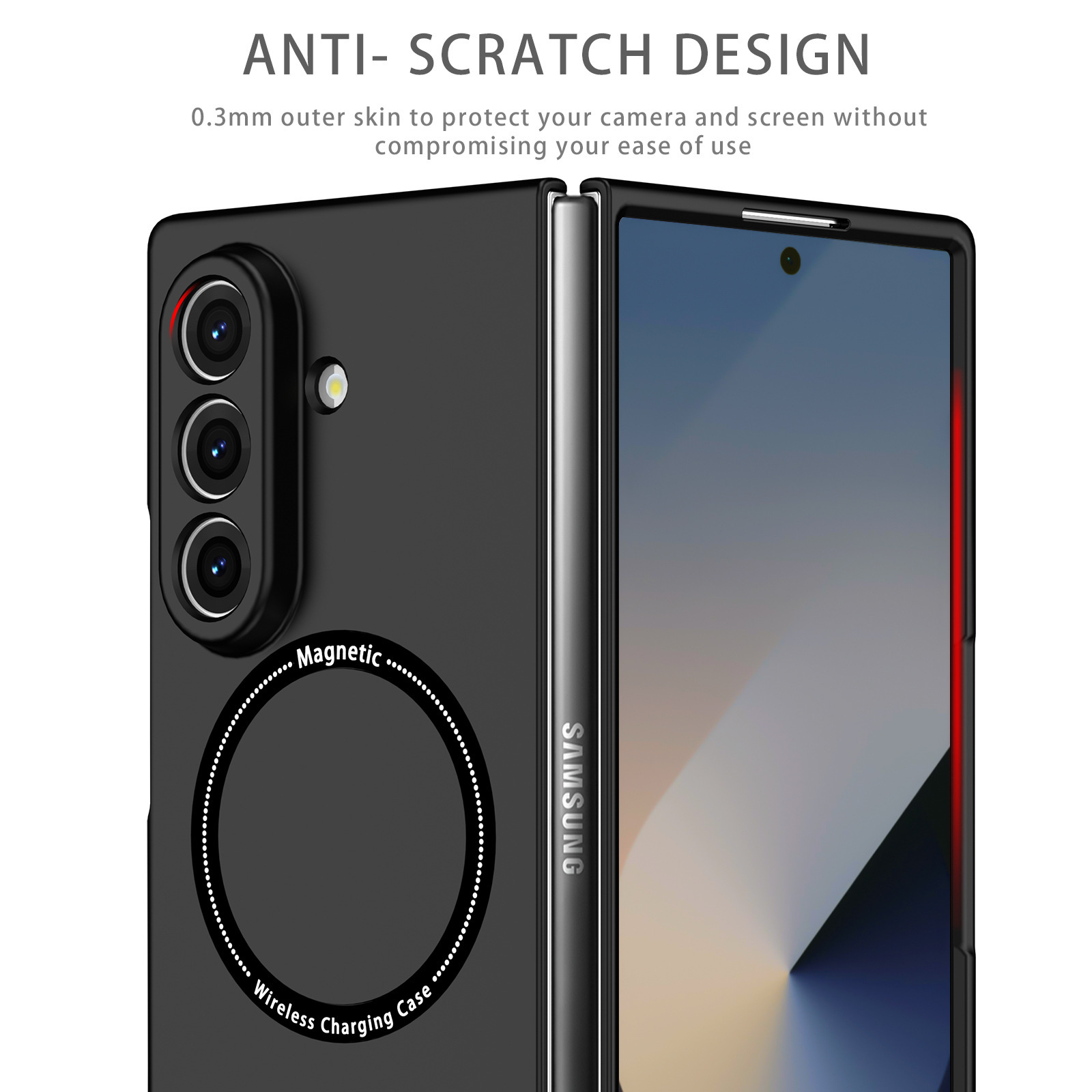 Compatible with Samsung Z Fold8/7/6 phone cases, wireless charging, magnetic traction, Flip7/6/5 foldable screen ultra-thin skin-feel case