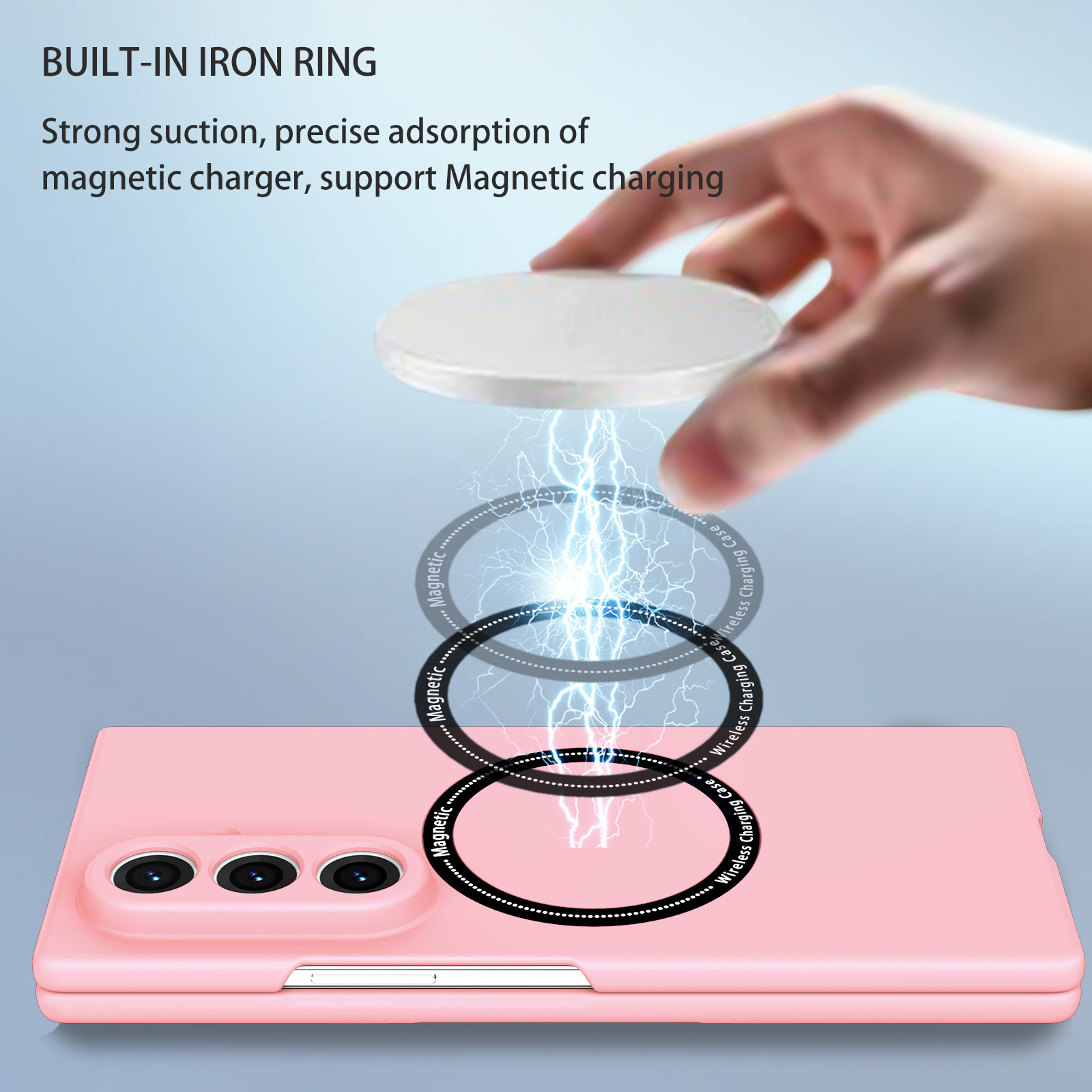 Compatible with Samsung Z Fold8/7/6 phone cases, wireless charging, magnetic traction, Flip7/6/5 foldable screen ultra-thin skin-feel case