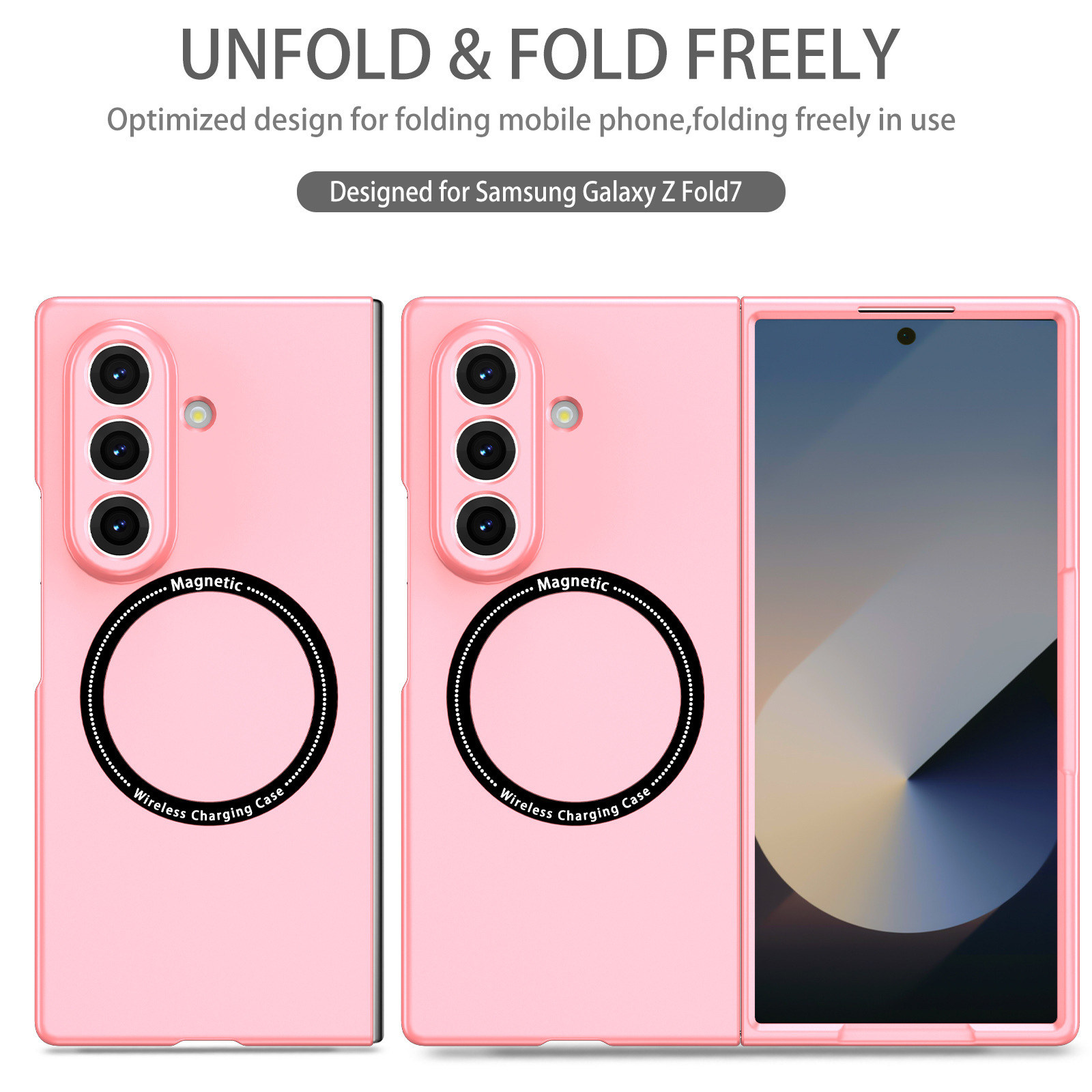 Compatible with Samsung Z Fold8/7/6 phone cases, wireless charging, magnetic traction, Flip7/6/5 foldable screen ultra-thin skin-feel case