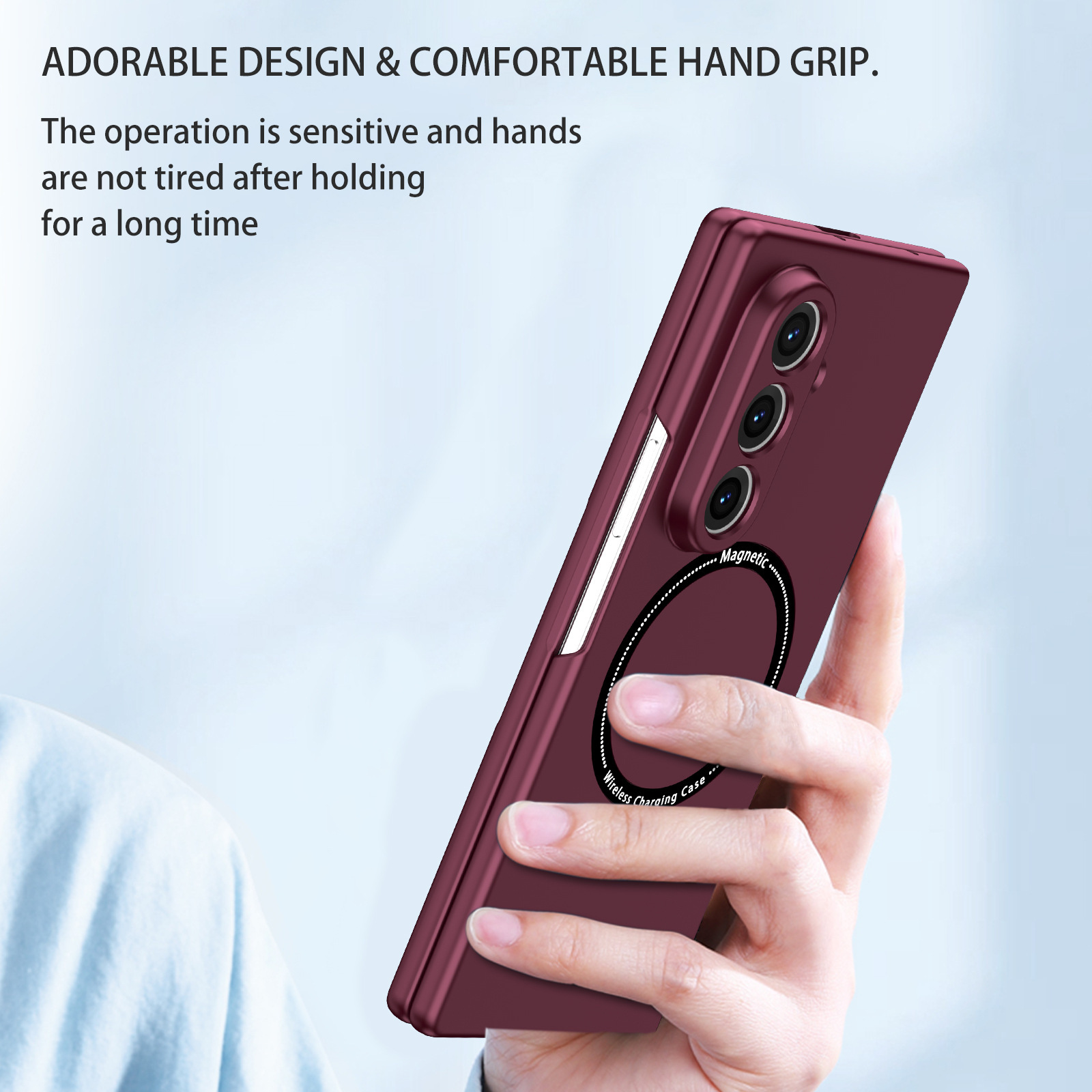 Compatible with Samsung Z Fold8/7/6 phone cases, wireless charging, magnetic traction, Flip7/6/5 foldable screen ultra-thin skin-feel case
