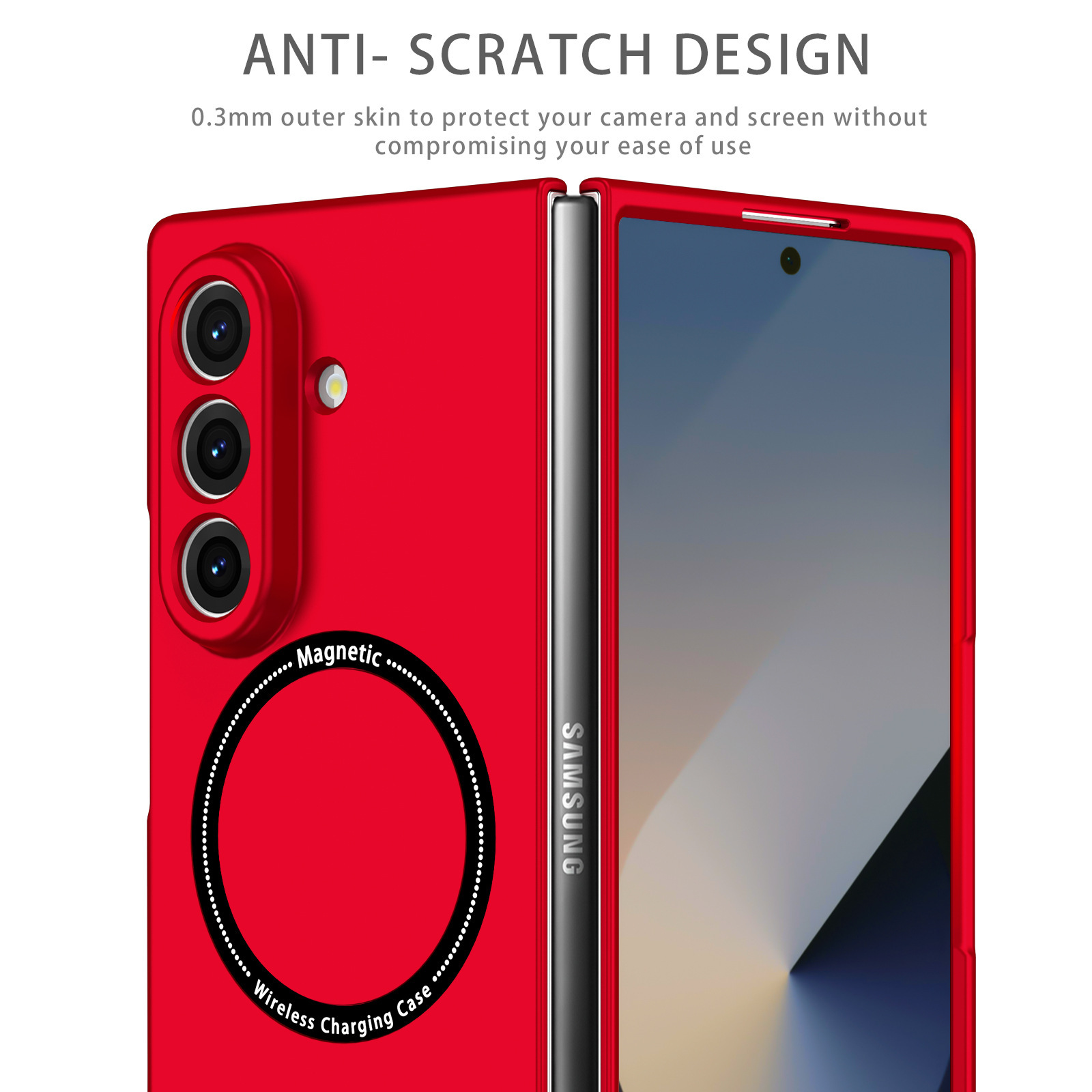 Compatible with Samsung Z Fold8/7/6 phone cases, wireless charging, magnetic traction, Flip7/6/5 foldable screen ultra-thin skin-feel case