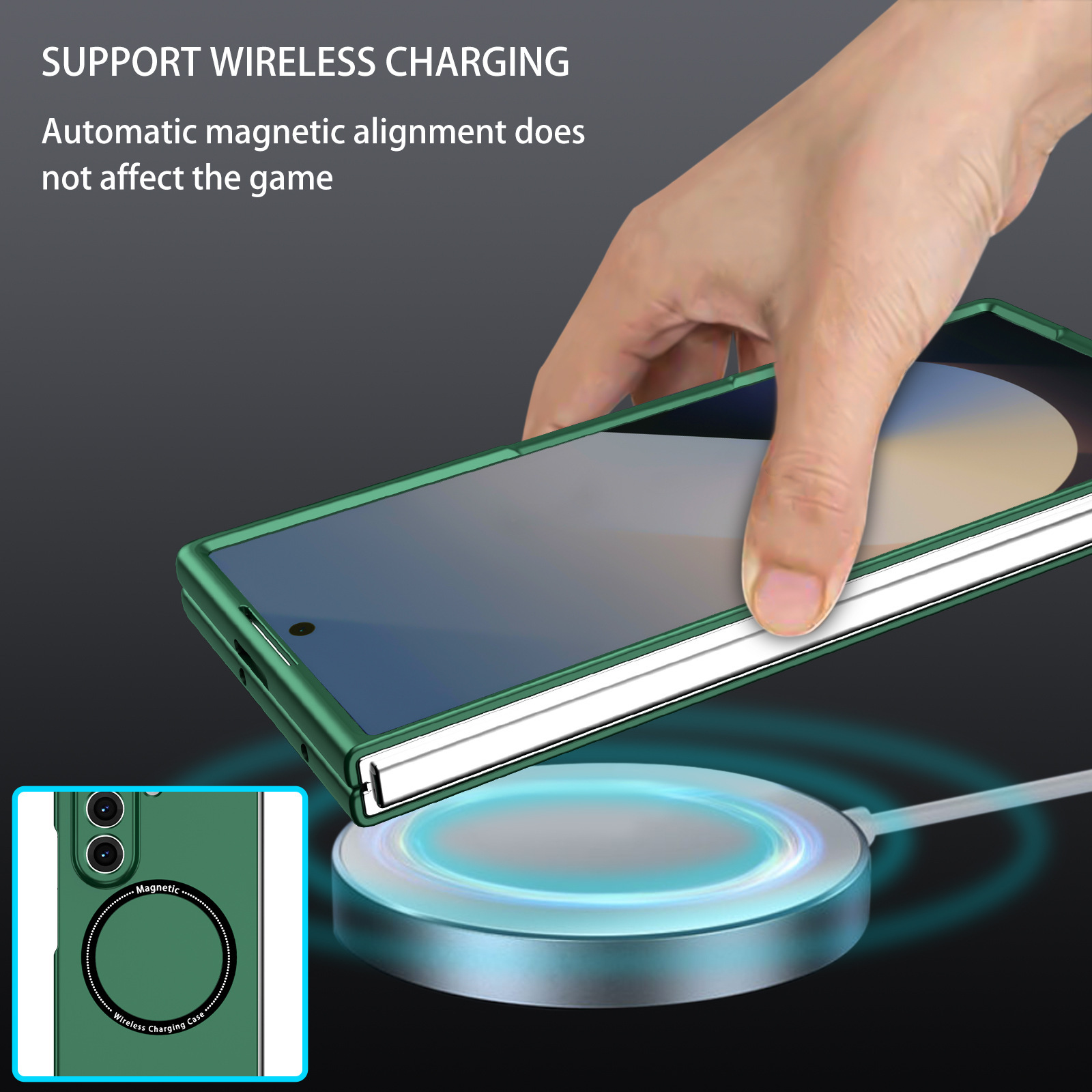 Compatible with Samsung Z Fold8/7/6 phone cases, wireless charging, magnetic traction, Flip7/6/5 foldable screen ultra-thin skin-feel case