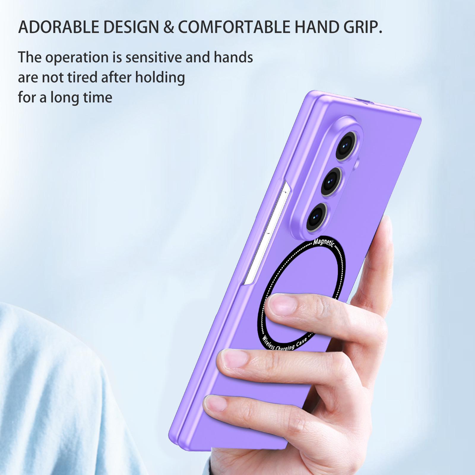 Compatible with Samsung Z Fold8/7/6 phone cases, wireless charging, magnetic traction, Flip7/6/5 foldable screen ultra-thin skin-feel case