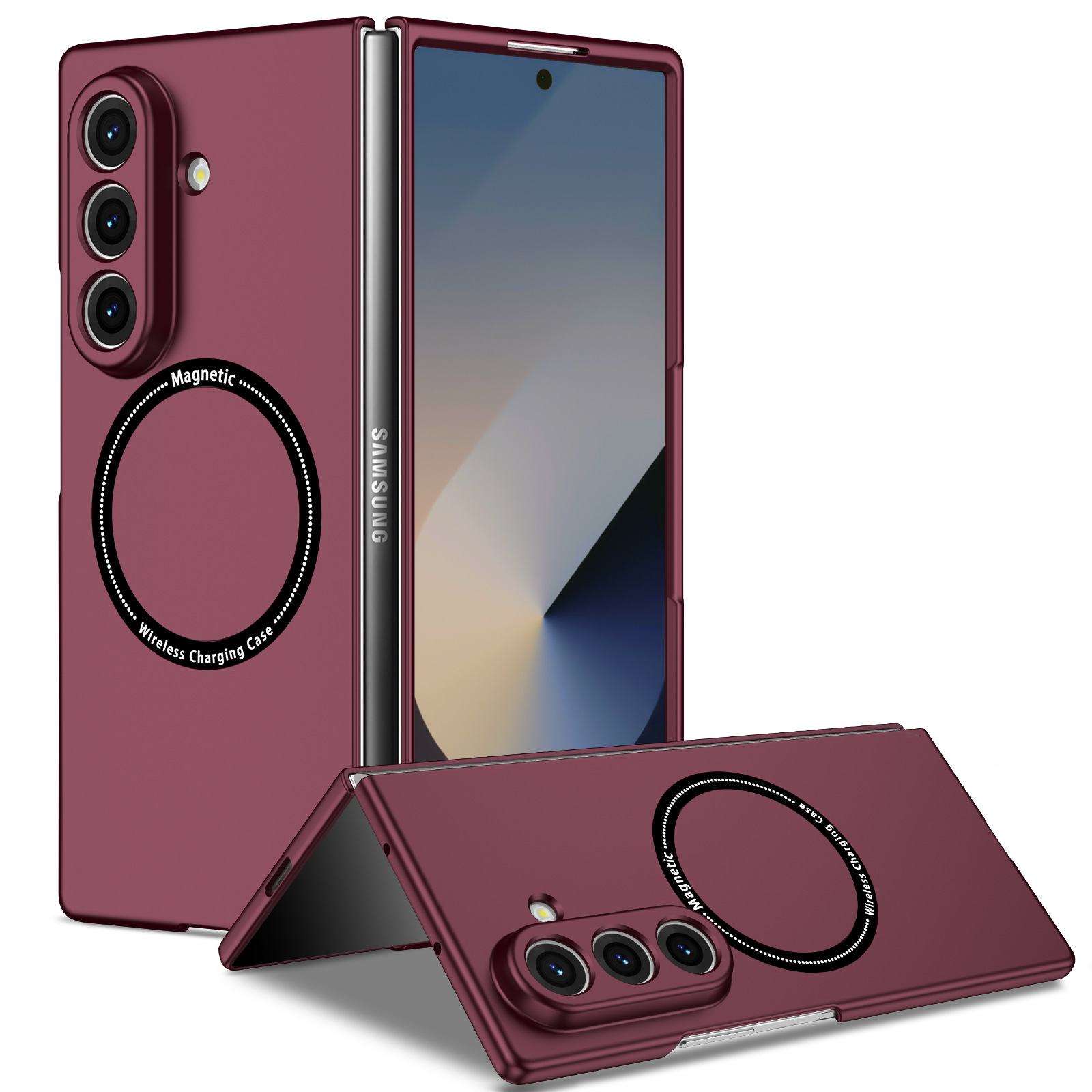 Compatible with Samsung Z Fold8/7/6 phone cases, wireless charging, magnetic traction, Flip7/6/5 foldable screen ultra-thin skin-feel case