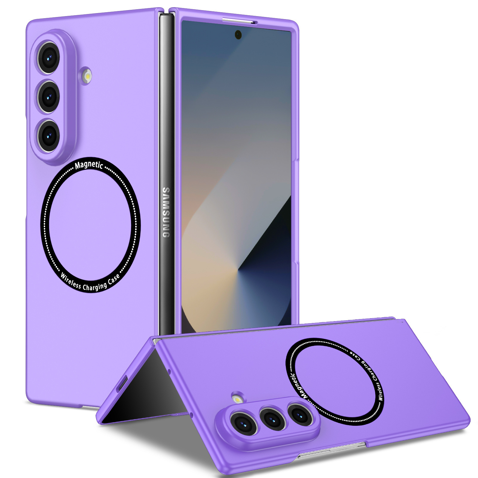Compatible with Samsung Z Fold8/7/6 phone cases, wireless charging, magnetic traction, Flip7/6/5 foldable screen ultra-thin skin-feel case
