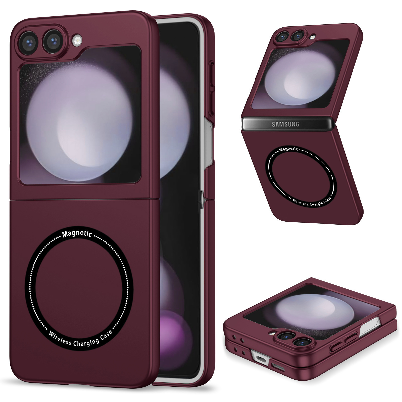 Compatible with Samsung Z Fold8/7/6 phone cases, wireless charging, magnetic traction, Flip7/6/5 foldable screen ultra-thin skin-feel case