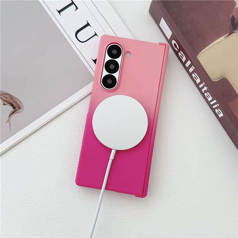 Compatible with Samsung ZFold8/7 phone case, 6/5 wireless charging, magnetic gradient color-blocking Flip7 foldable screen protective case