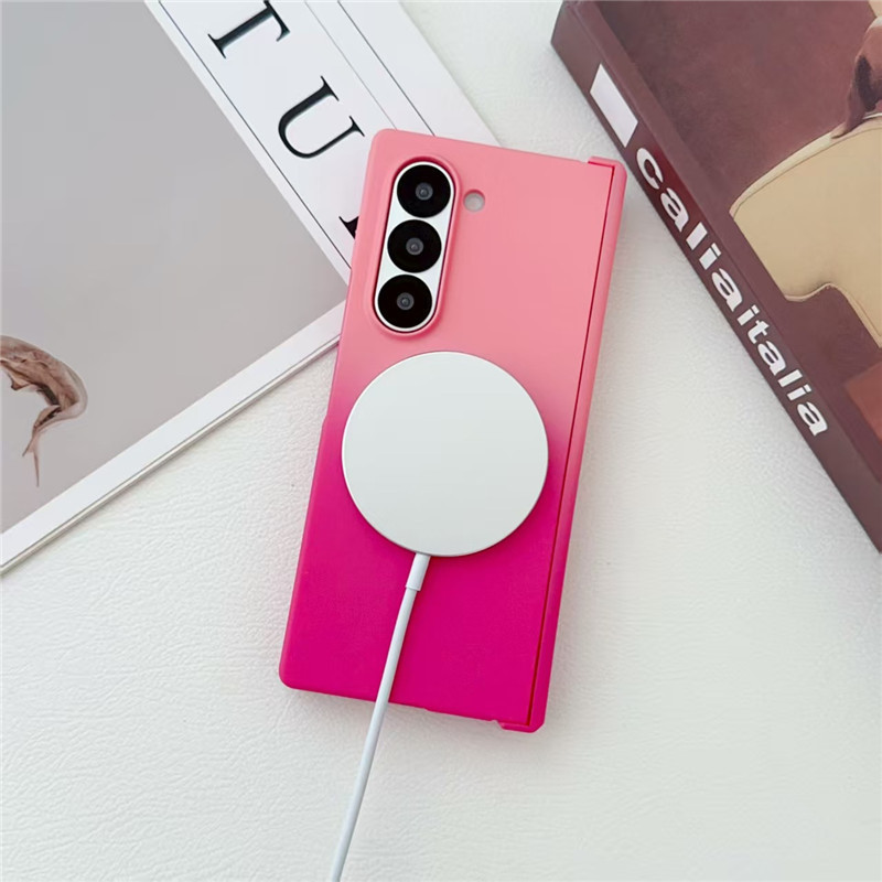 Compatible with Samsung ZFold8/7 phone case, 6/5 wireless charging, magnetic gradient color-blocking Flip7 foldable screen protective case