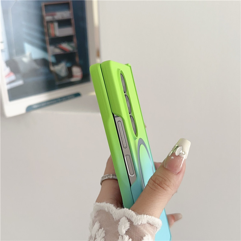 Compatible with Samsung ZFold8/7 phone case, 6/5 wireless charging, magnetic gradient color-blocking Flip7 foldable screen protective case