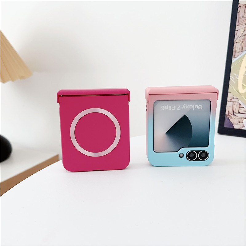 Compatible with Samsung ZFold8/7 phone case, 6/5 wireless charging, magnetic gradient color-blocking Flip7 foldable screen protective case