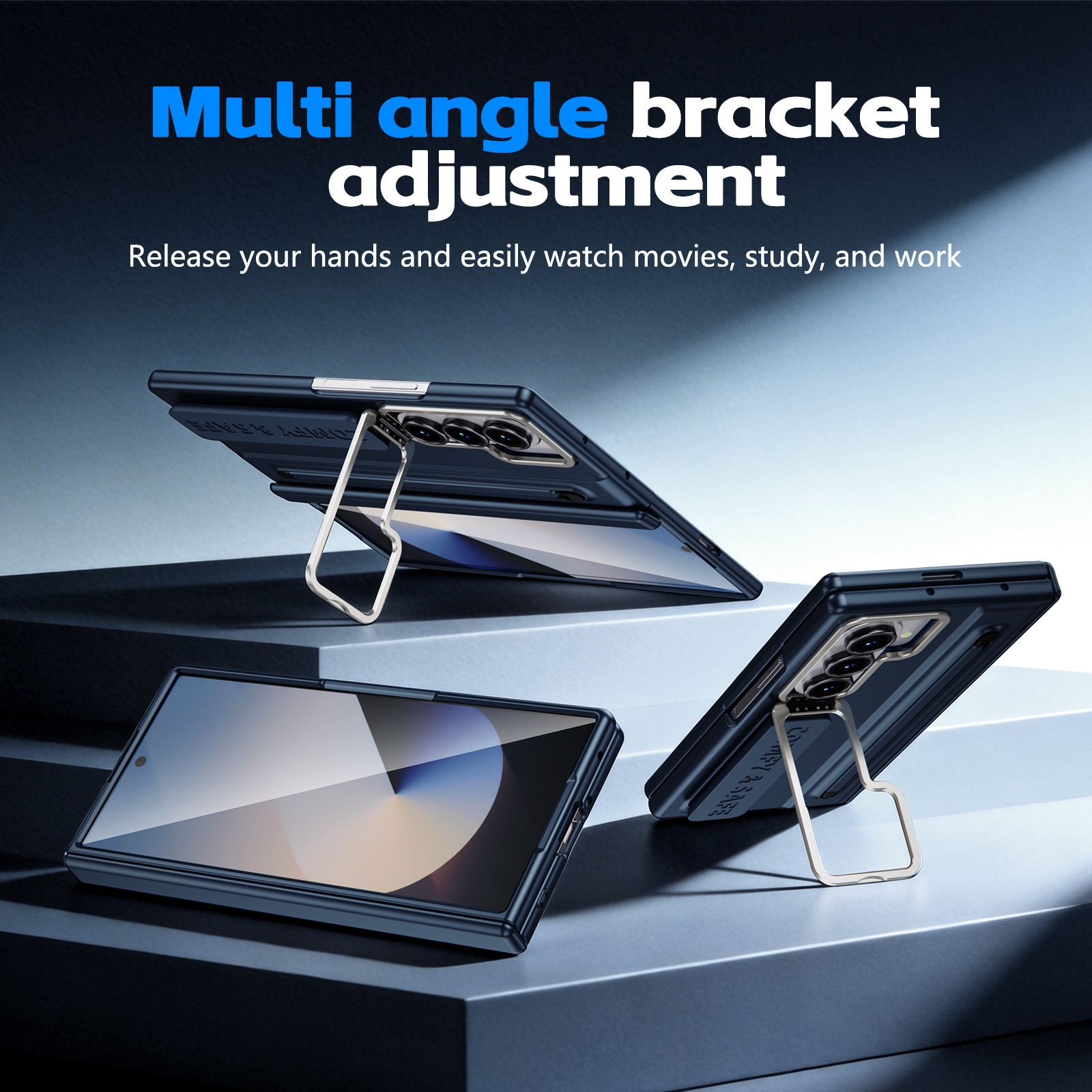 Compatible with Samsung Z Fold8/7/6 phone case, lens holder, 5/4/3 inches, pen wrist strap, full-coverage protective case.