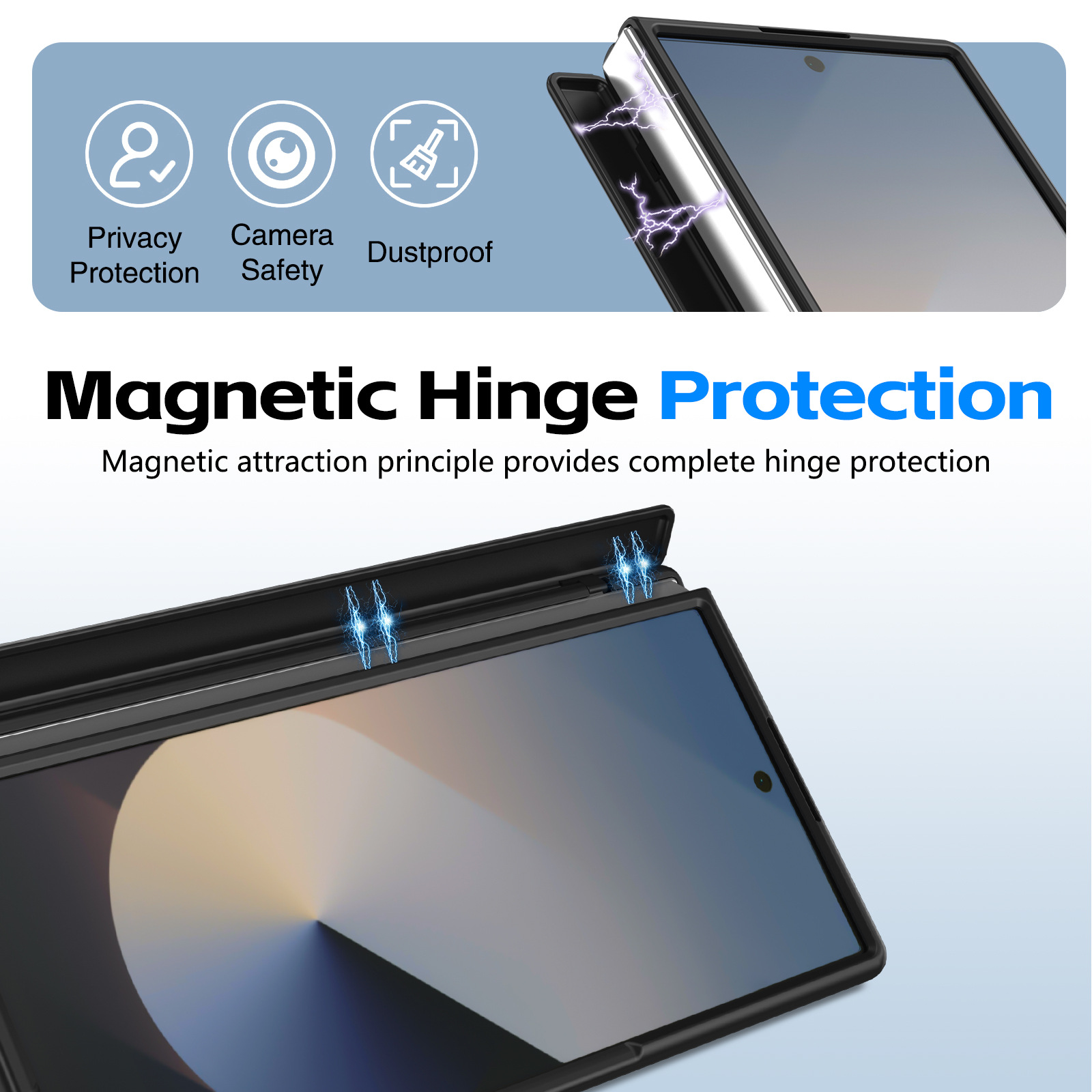 Compatible with Samsung Z Fold8/7/6 phone case, lens holder, 5/4/3 inches, pen wrist strap, full-coverage protective case.