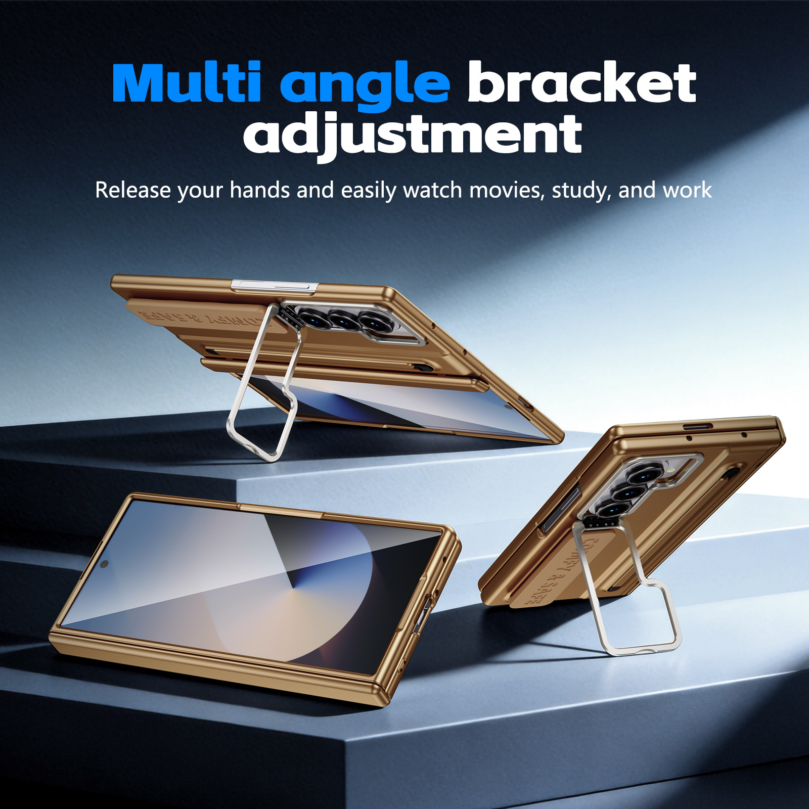 Compatible with Samsung Z Fold8/7/6 phone case, lens holder, 5/4/3 inches, pen wrist strap, full-coverage protective case.
